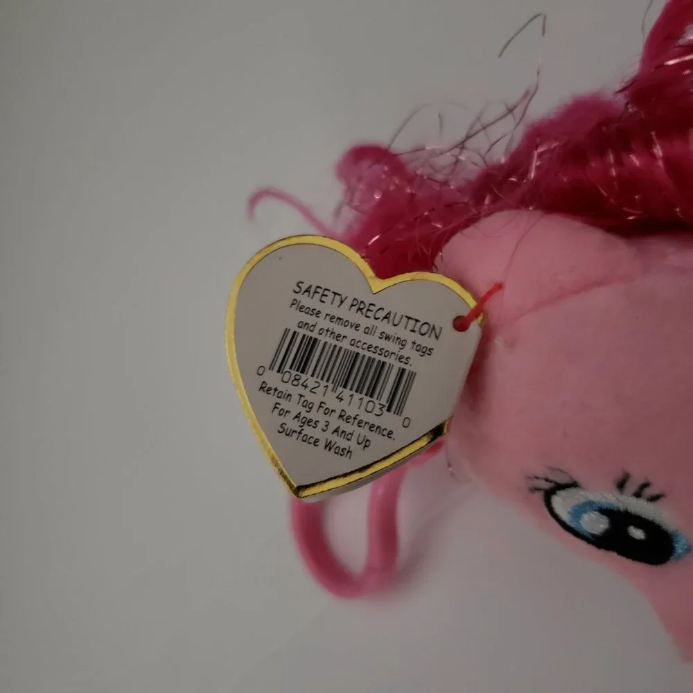 3 pc TY Sparkle BEANIE BABIES MY LITTLE PONY PINKIE PIE Backpack Clip - Picture 8 of 12